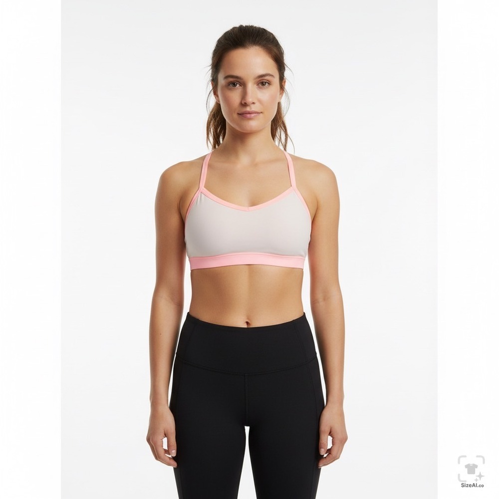 Aerie‎ Chill Play Move Sports Bra Gray Coral Pink Racerback Mesh Back Medium
